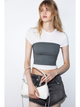 H&M - Women Grey Frayed Denim Shorts