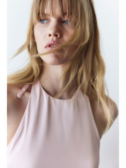 H&M - Women Pink Asymmetric Halter Neck Top