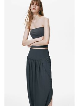 H&M - Women Grey Bubble-Hem Tulip Skirt