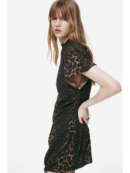 H&M - Women Brown Draped Turtleneck Dress