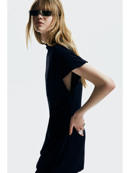 H&M - Women Black Draped Turtleneck Dress