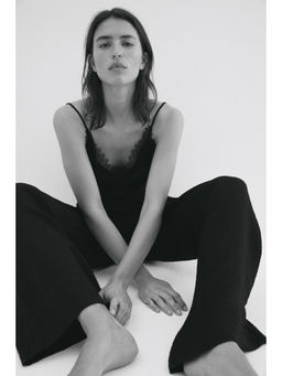 H&M - Women Black Viscose-Blend Drawstring Trousers