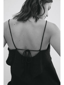 H&M - Women Black Viscose-Blend Strappy Top