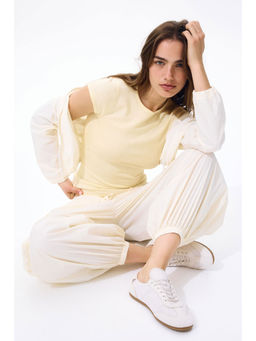 H&M - Women Yellow Cap-Sleeved Fine-Knit Top