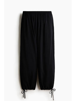 H&M - Women Black Drawstring-Detail Balloon Trousers