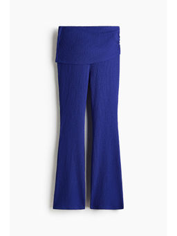 H&M - Women Blue Crinkled Layered Trousers