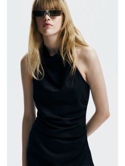 H&M - Women Black Draped Halter Neck Dress