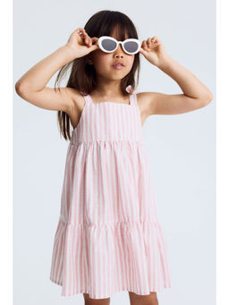 H&M - Girls Pink Tiered Cotton Dress