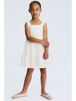H&M - Girls White Tiered Cotton Dress