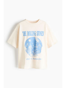 H&M - Women White Oversized Printed T-Shirt