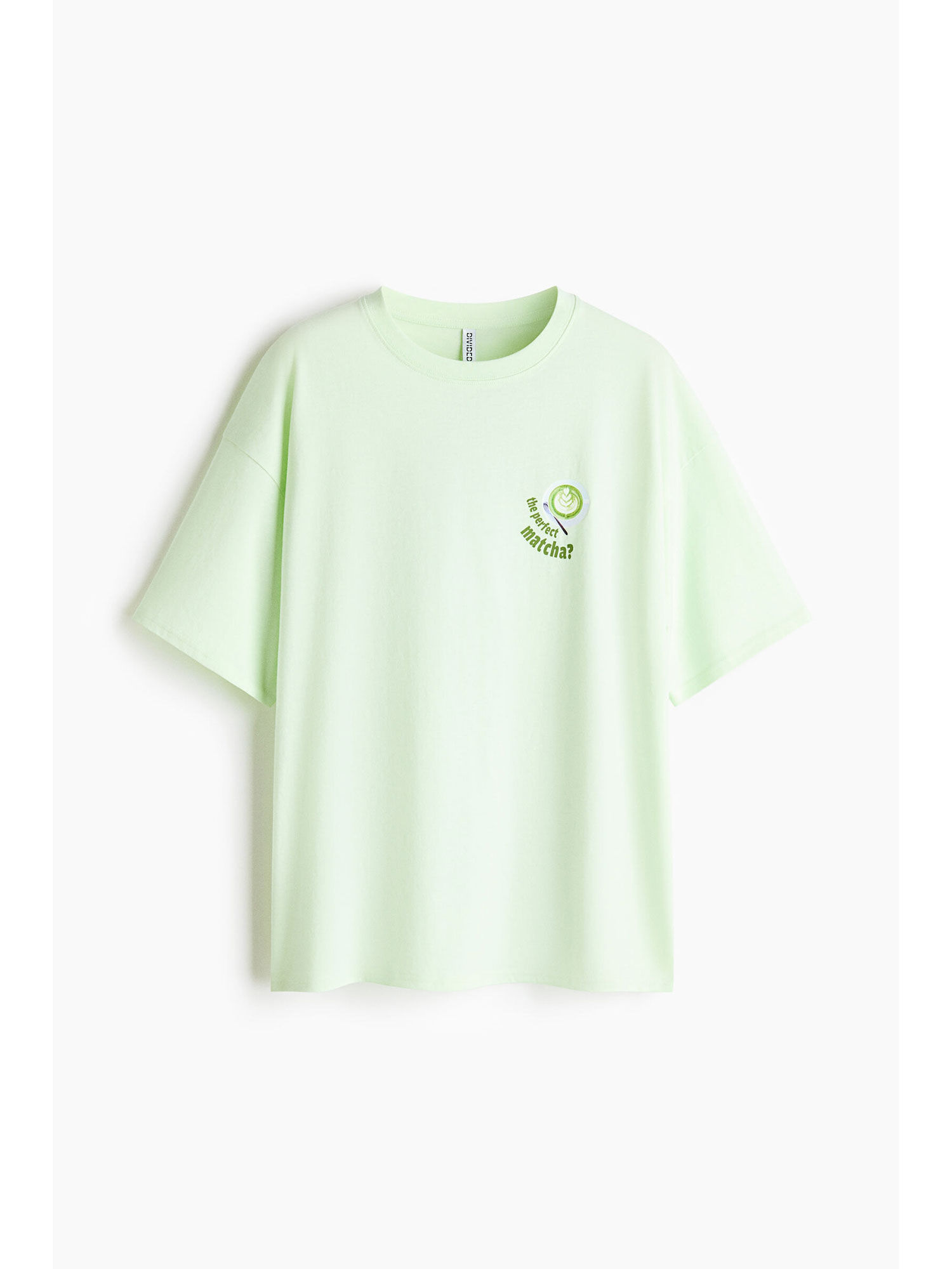 h&m Women Green Oversized Printed T-Shirt-picture-22