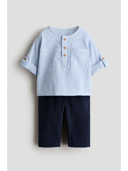 H&M - Boys Blue 2-Piece Cotton Set
