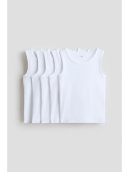 H&M - Boys White 5-Pack Vest Tops