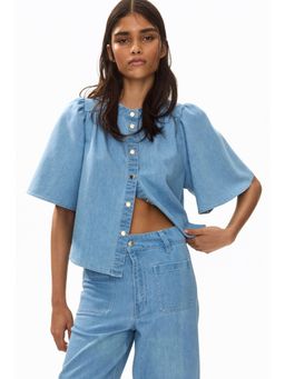 H&M - Women Blue Wide High Waist Jeans