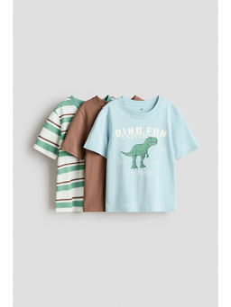 H&M - Boys Blue 3-Pack Cotton T-Shirts