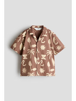 H&M - Boys Brown Printed Cotton Resort Shirt