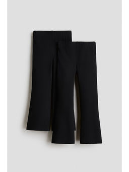H&M - Girls Black 2-Pack Flared Leggings