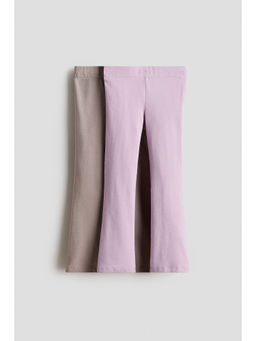 H&M - Girls Purple 2-Pack Flared Leggings