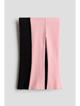 H&M - Girls Pink 2-Pack Flared Leggings