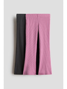 H&M - Girls Pink 2-Pack Flared Leggings