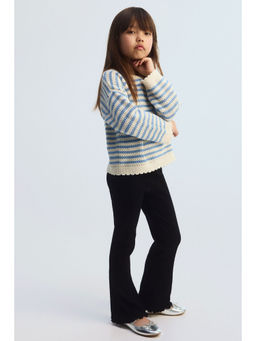 H&M - Girls Black Flared Cotton Leggings