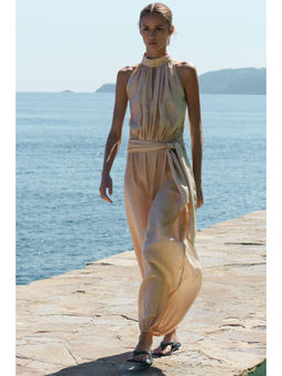 H&M - Women Beige Halter Neck Jumpsuit