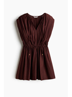 H&M - Women Brown Viscose-Blend Tunic Dress