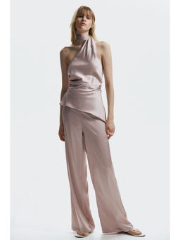 H&M - Women Pink Wide Satin Trousers