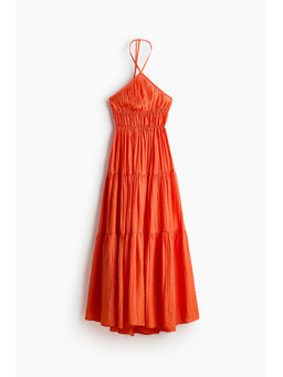 H&M - Women Orange Tiered Halter Neck Dress