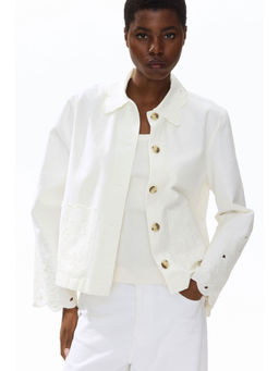 H&M - Women White Broderie Anglaise Twill Jacket