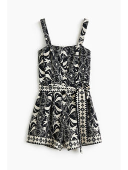 H&M - Women Black Tie-Belt Playsuit