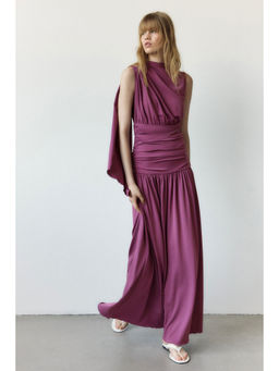 H&M - Women Purple Draped Jersey Dress