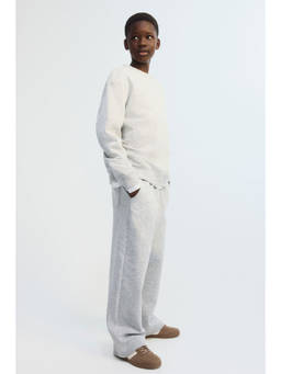 H&M - Boys Grey Wide Brushed-Inside Joggers