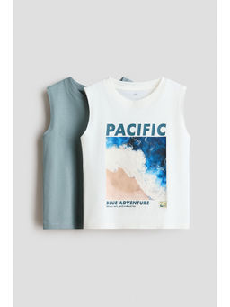 H&M - Boys White 2-Pack Cotton Vest Tops
