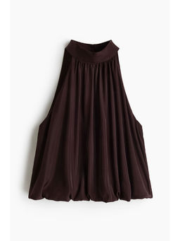 H&M - Women Brown Bubble-Hem Top