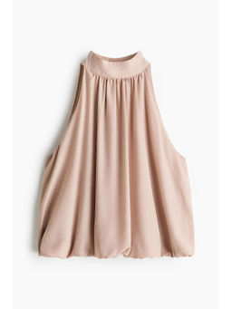 H&M - Women Beige Bubble-Hem Top
