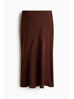 H&M - Women Brown Satin Slip Skirt