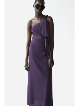 H&M - Women Purple Braided-Detail One-Shoulder Dress