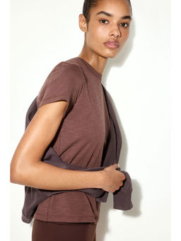 H&M - Women Brown Fitted T-Shirt
