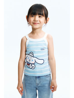 H&M - Girls Blue Ribbed Motif-Detail Vest Top