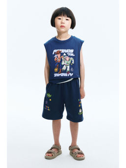 H&M - Boys Blue Printed Cotton Vest Top