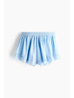 H&M - Women Blue Broderie Anglaise Pull-On Shorts