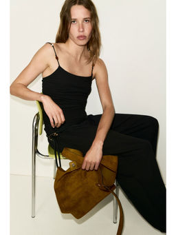 H&M - Women Black Beaded Strappy Top