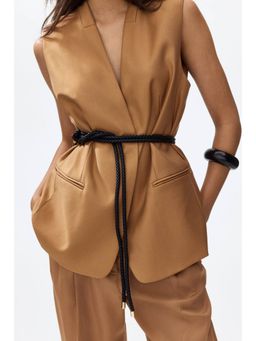 H&M - Women Beige Tailored Waistcoat