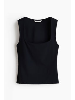 H&M - Women Black Square-Neck Vest Top