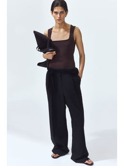 H&M - Women Brown Square-Neck Vest Top