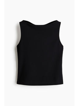 H&M - Women Black Boat-Neck Top