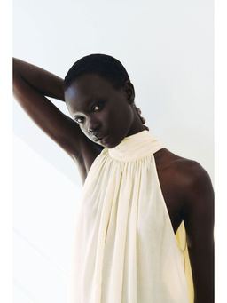 H&M - Women Yellow Sleeveless Cupro-Blend Top