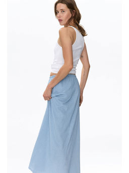H&M - Women Blue Textured Jersey Skirt