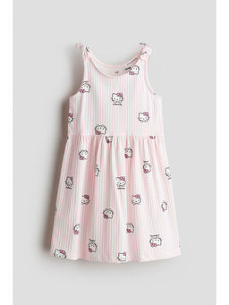 H&M - Girls Pink Printed Cotton Dress